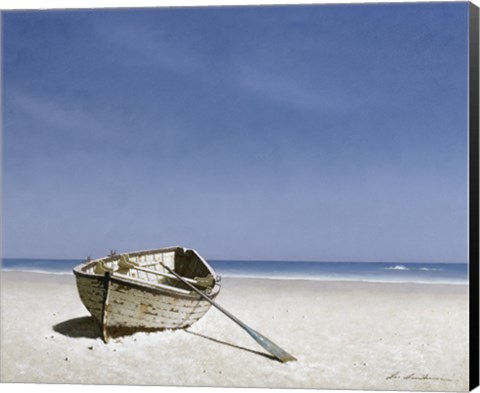 Framed Beached Boat 2 Print
