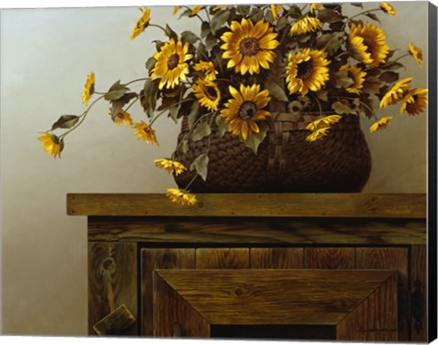 Framed Sunflower Basket Print