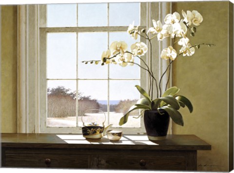 Framed Orchids In The Window 2 Print