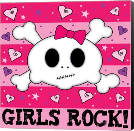 Framed Girls Rock- Skull Print