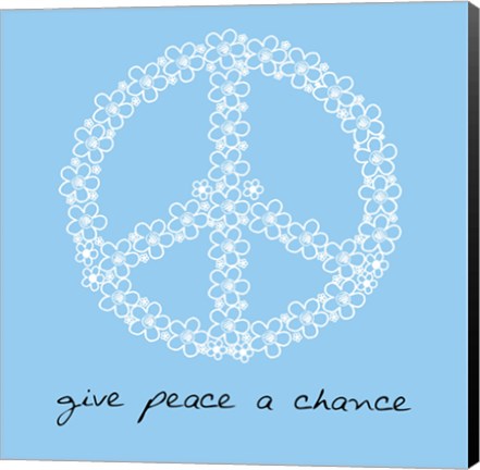 Framed Give Peace A Chance - Flowers Print