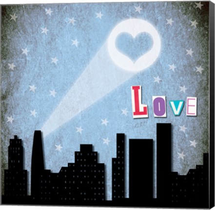 Framed Love Skyline Print