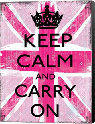 Framed Keep Calm And Carry On 2 Print