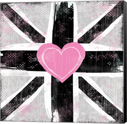 Framed Union Jack Heart I Print