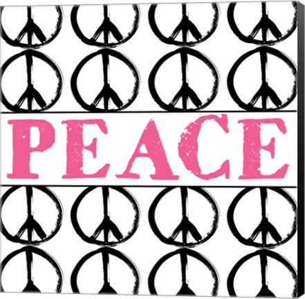 Framed Peace - Pink with Peace Signs Print