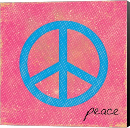 Framed Peace Blue and Pink Print