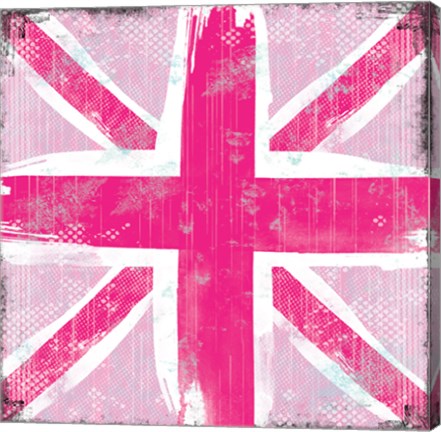 Framed Union Jack Pink Print