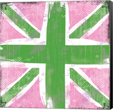 Framed Union Jack Pink and Green Print