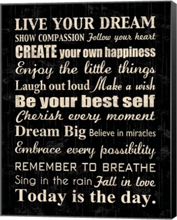 Framed Live Your Dream 7 Print