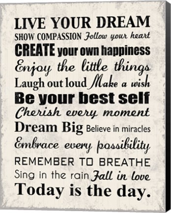 Framed Live Your Dream 8 Print