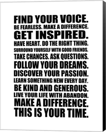 Framed Find Your Voice 1 Print