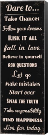 Framed Dare to Take Chances 1 Print