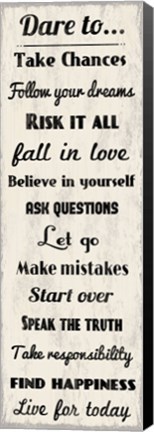 Framed Dare to Take Chances 2 Print