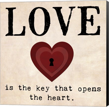 Framed Love is the Key Print