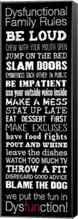 Framed Dysfunctional Family Rules 2 Print