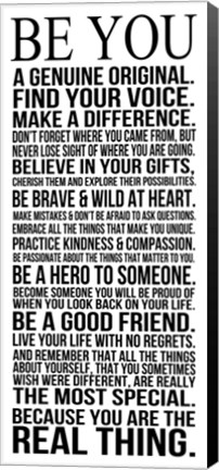 Framed Be You Print