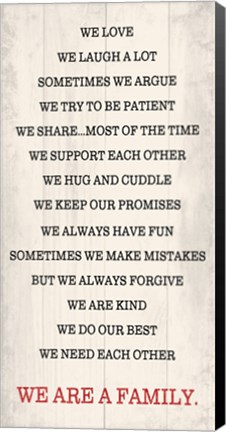 Framed We are a Family 1 Print