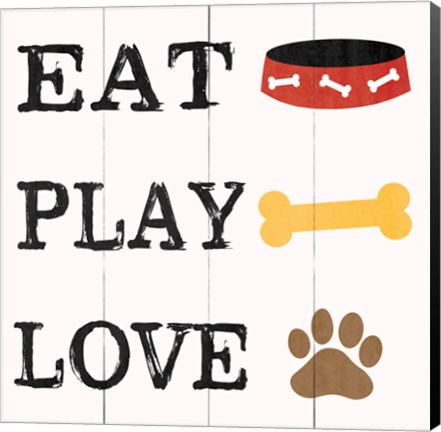 Framed Eat Play Love - Dog 2 Print