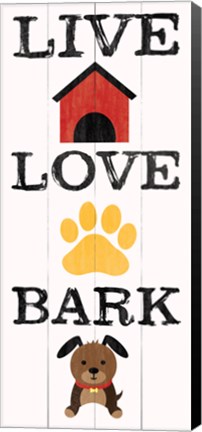 Framed Live Love Bark Print