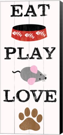 Framed Eat Play Love - Cat 1 Print