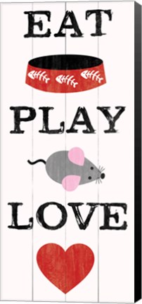 Framed Eat Play Love - Cat 2 Print