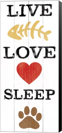 Framed Live Love Sleep Print