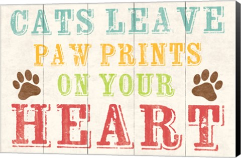 Framed Cats Leave Paw Prints 1 Print