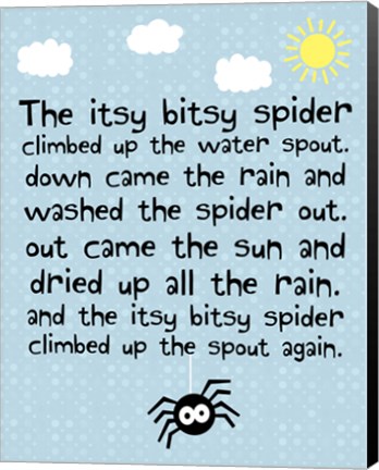 Framed Itsy Bitsy Spider Print