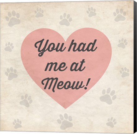 Framed You had Me at Meow! Print
