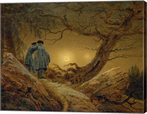 Framed Two Men Observing the Moon, 1819-1820 Print