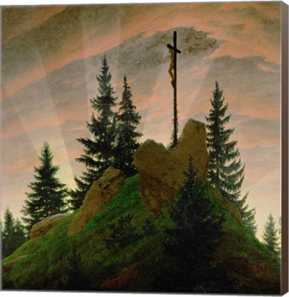 Framed Cross in the Mountains  1807-1808 Print