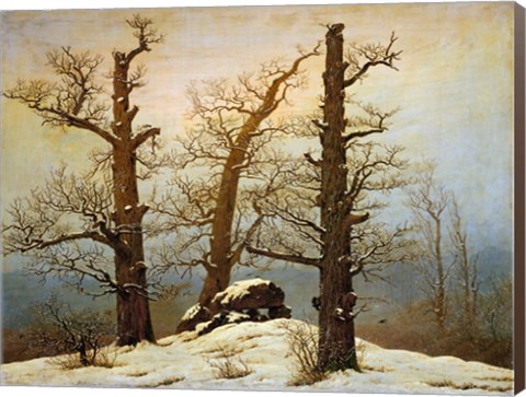 Framed Megalithic Cairn in the Snow, c. 1820 Print