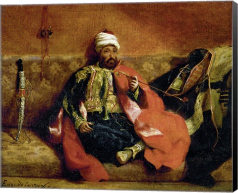 Framed Turk, Smoking on a Divan Print