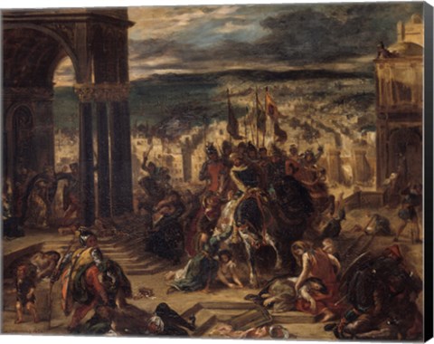 Framed Entrance of the Crusaders into Constantinople, 1852 Print