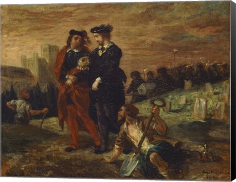 Framed Hamlet and Horatio in the Cemetery Print