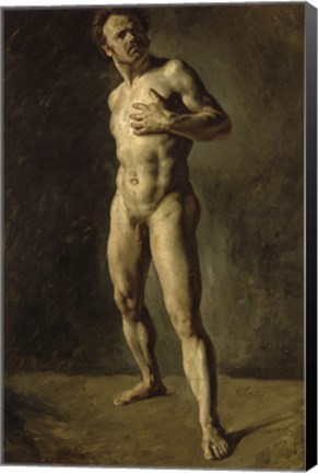 Framed Study of a Male Nude Print