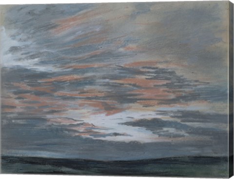 Framed Study of Sky with Setting Sun, c. 1849 Print