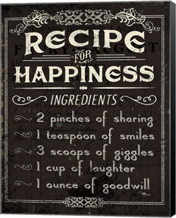 Framed Life Recipes IV Print