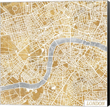 Framed Gilded London Map Print