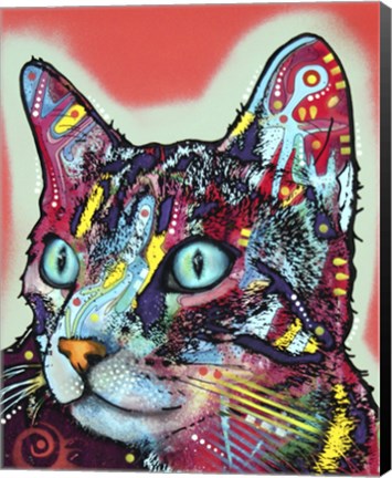 Framed Curious Cat Print