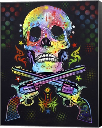 Framed Skull &amp; Guns Print