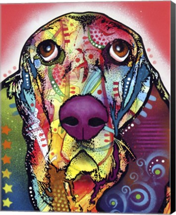 Framed Basset 1 Print