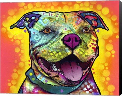 Framed Dewey Pit Bull Print