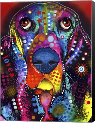 Framed Basset 2 Print