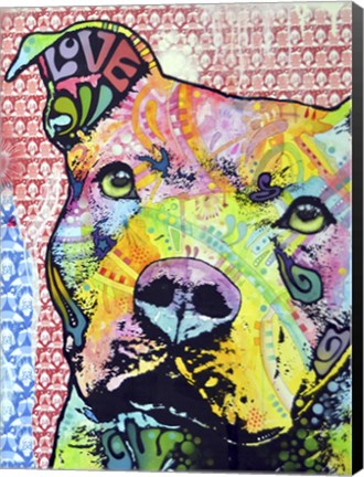 Framed Thoughtful Pit Bull This Years Love 2013 Part 1 Print