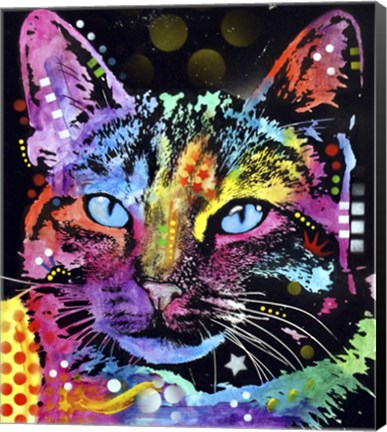 Framed Thoughtful Cat Print