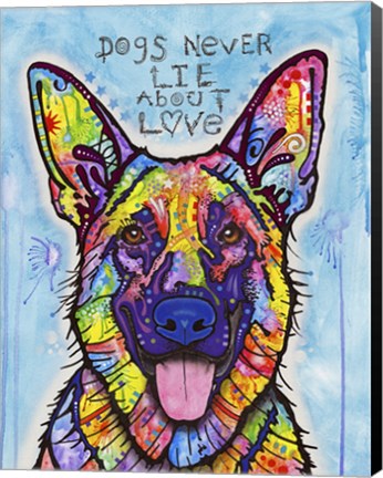 Framed Dogs Never Lie Print