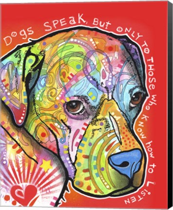 Framed Dogs Speak Print