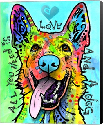 Framed Love And A Dog Print