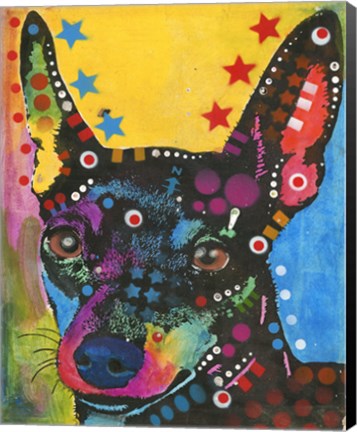 Framed Little Dog, Big Ears Print